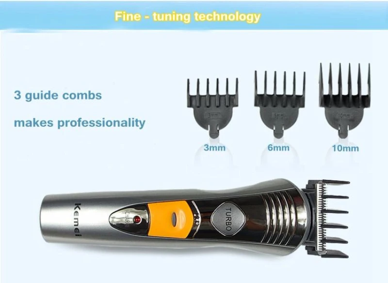 Kemei 7-в-1 Перезаряжаемые бритва бритвенный станок уха носа триммер комплект Регулируемый электромашинка для стрижки волос, машинка для стрижки 43D