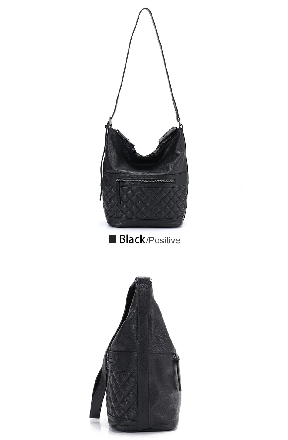 Luxury Designer Women Handbag 2019 Shoulder Bag 100% Genuine Leather Fashion Female Handbag Bucket Lady Tote Purse Large Capacity (3)