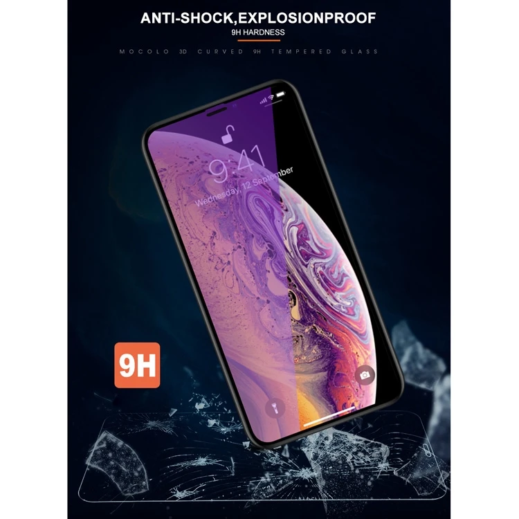 0,33 мм 9 H 3D круглый край Анти Blue-ray Закаленное стекло пленка для iPhone XS/X
