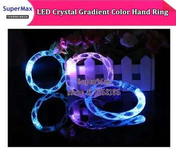 

Free Shipping 20pcs Acrylic Glitter Glow Light Sticks LED Crystal Gradient Color Hand Ring Bracelet Bangle Creativity Party Toy