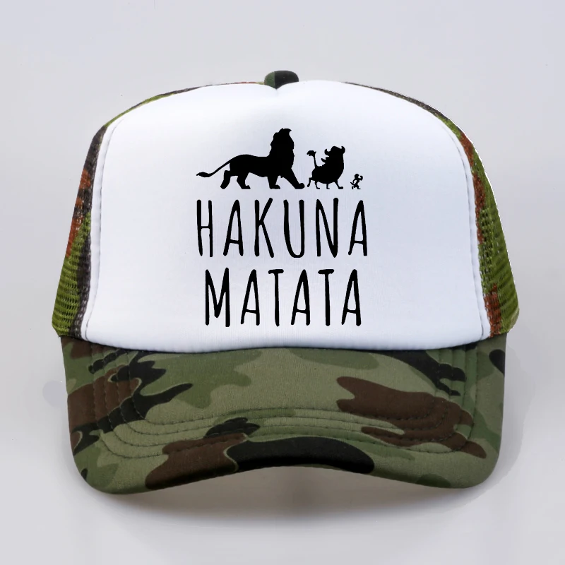 Кепка-бейсболка Lion King забавная шапка мужская Pumba Hakuna Matata Бейсболка крутая летняя сетчатая Кепка Дальнобойщика шляпа для мужчин - Цвет: Камуфляж