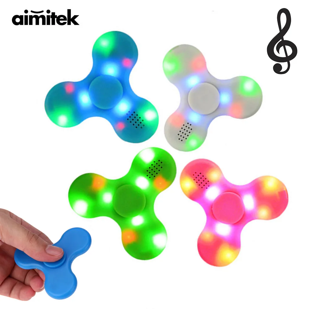 

Aimitek 3 in 1 LED Wireless Bluetooth Speaker Fidget Hand Tri Spinner EDC Funny Toy Anti Stress For Autism ADHD Adult Kids