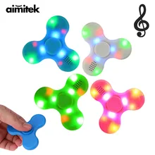 Aimitek 3 in 1 LED Wireless Bluetooth Speaker Fidget Hand Tri Spinner EDC Funny Toy Anti Stress For Autism ADHD Adult Kids