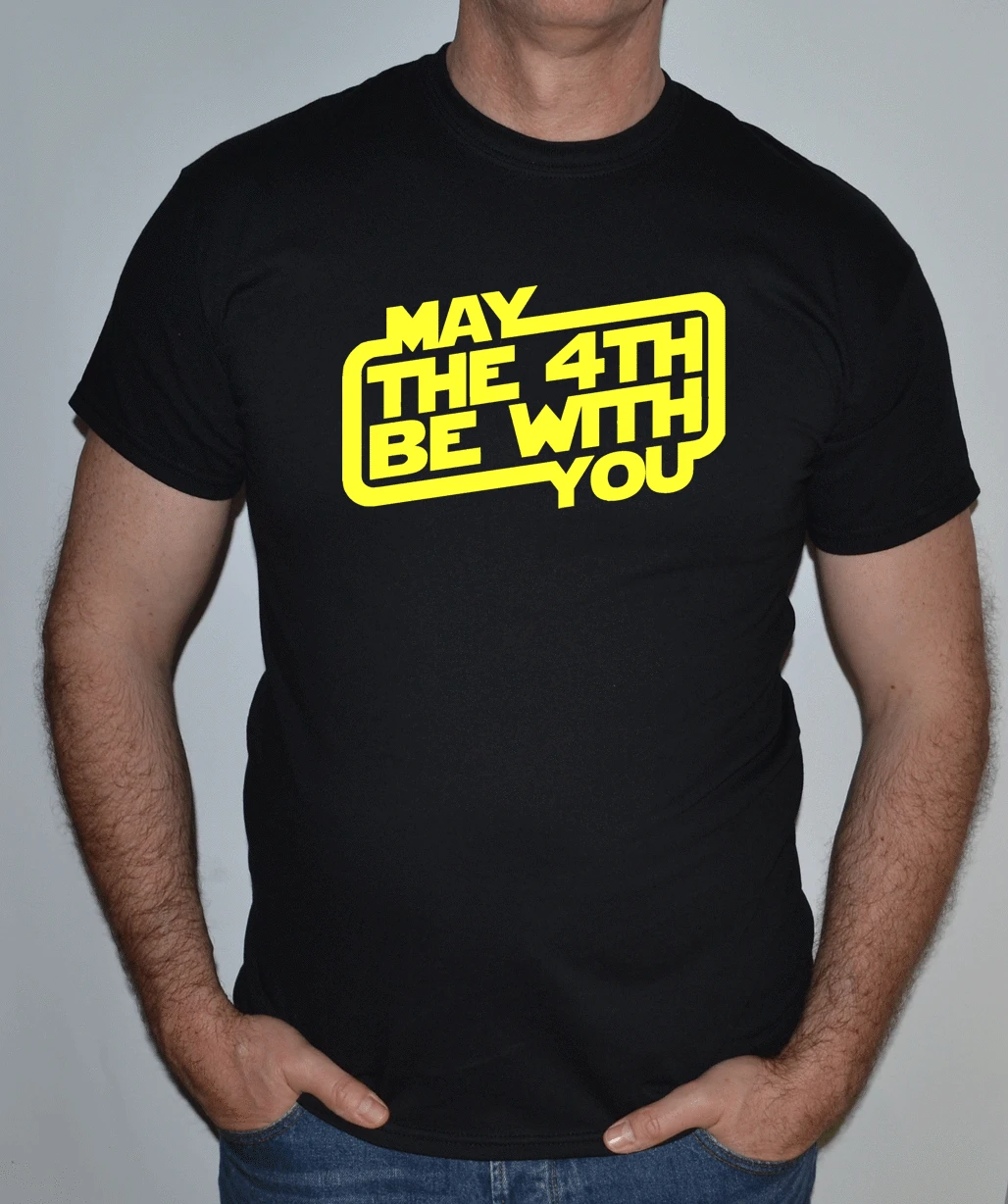 

MAY THE FOURTH BE WITH YOU,STAR WARS,THE LAST JEDI,ROGUE ONE,FUN,T SHIRT Print Tee Men Short Sleeve Clothing free shipping