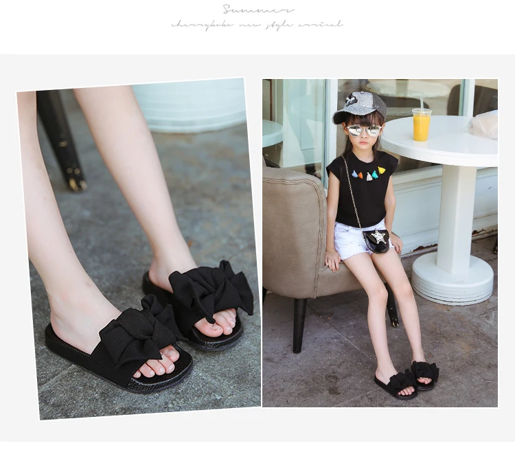 Qgxsshi летняя обувь для детей женские сандалии принцессы сандалии Модные одно слово перетащите Женская Повседневная Домашняя обувь size26 ~ 40