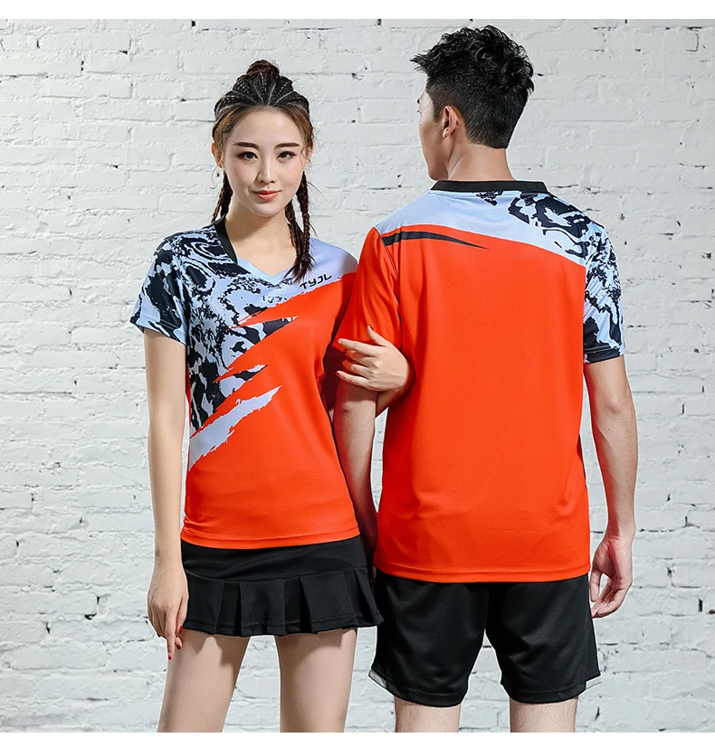 Новая быстросохнущая одежда для бадминтона, рубашки для бадминтона для мужчин/женщин, теннисные рубашки, рубашки для настольного тенниса 2619