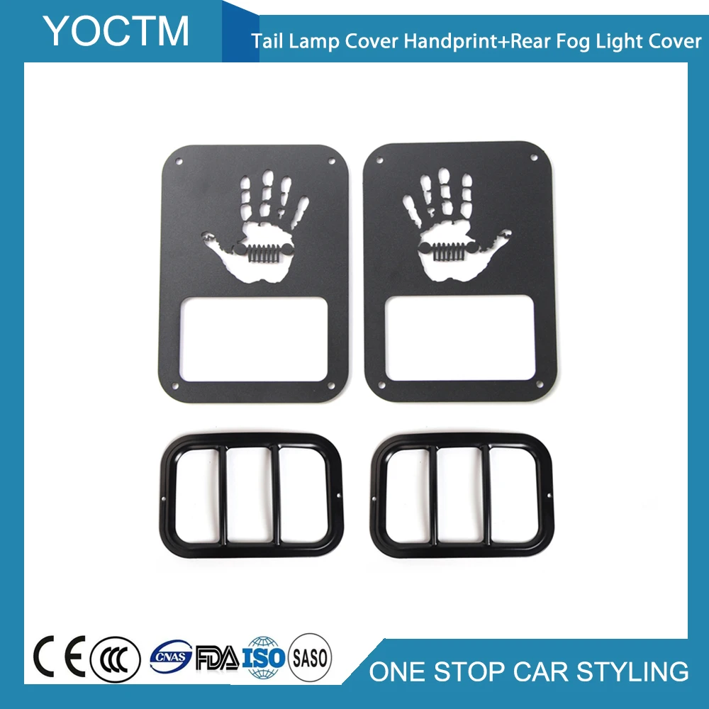 Tail Lamp Cover Handprint+Rear Fog Light Cover For Jeep Wrangler 2011-2018 4pcs/1Set Black Car Styling Exterior Accessories Tail Lamp Cover Handprint+Rear Fog Light Cover For Jeep Wrangler 2011-2018 4pcs/1Set Black Car Styling Exterior Accessories