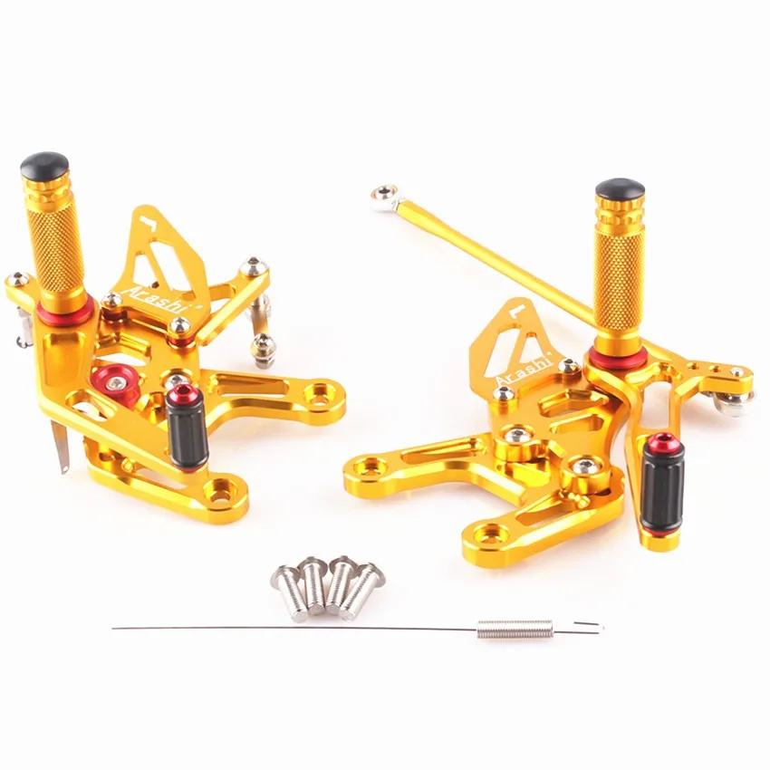 

CNC Aluminum Adjustable Rearset Foot Pegs For Kawasaki Ninja ZX10R 2011 2012 2013 2014 ZX-10R Gold