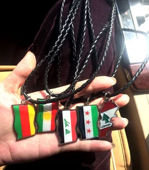 

Lebanon/Syria/Iraq/Kurdistan/Rojava/Palestine/ Afghanistan/Spain/Albania flag and map necklace pendant car hanging jewelry gift