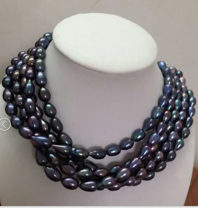 

STUNNING 12-13MM TAHITIAN BLACK GREEN PEARL NECKLACE 40INCH