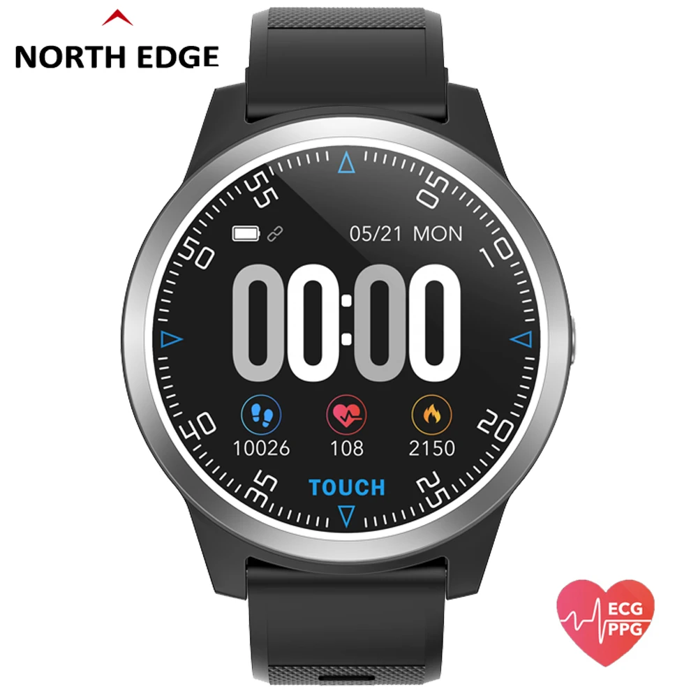 

Smart Watches North Edge Sport Fitness ECG PCG Blood Pressure Heart Rate Monitor Wristband Smartwatch Smartband For IOS Android