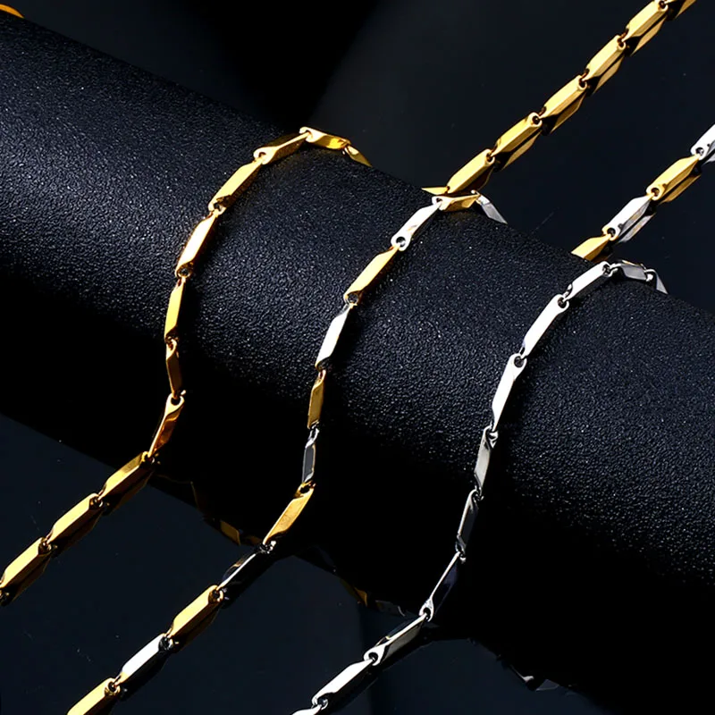 

Beier stainless steel necklace melon seed new twist part gold trendy chain necklace boy man necklace chain Silver Color BN1024