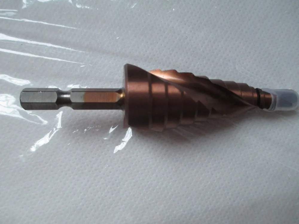  Fixmee New HSS-Co/M35 Spiral Groove Hex Shank Step Drill Bits Steel Cutting Drilling Metal Hole Saw