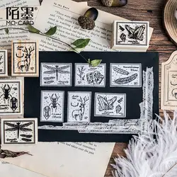Винтажные рисунком лесных деревянное Животное штамп DIY деревянное резиновые штампы для скрапбукинга дневник в стиле Скрапбукинг