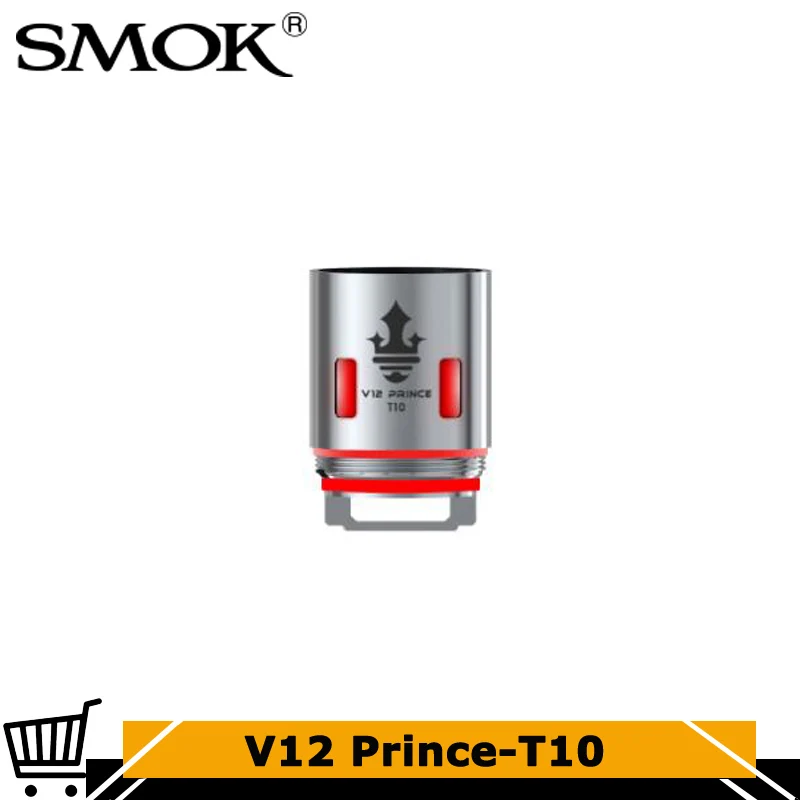 

3PCs/lot Smok V12 Prince-T10 Prince T10 Red Light 0.12ohm Coil Head Core for TFV12 Prince Tank Resa Prince Tank Vape Vaporizer