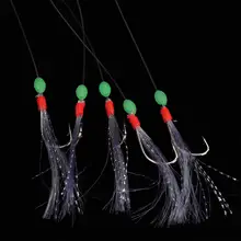 25 шт./компл. углерода Сталь рыболовные крючки буровые установки Световой бисера Сталь голова рыбы строка крюк нейлон линия рыболовные снасти снаряжение аксессуар
