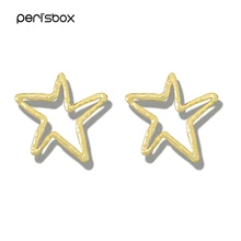 Peri'sBox, шикарные серьги-кольца в виде звезды золотого и серебряного цвета для женщин, геометрические серьги-кольца, минималистичные серьги