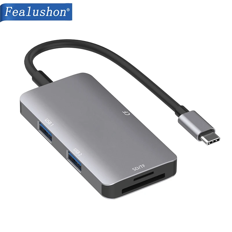 Док станция Fealushon с разъемом типа C HDMI USB хаб для ноутбука Macbook Pro HP DELL Surface Lenovo