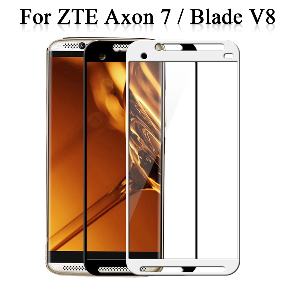 

For ZTE Blade V8 Glass For ZTE Axon 7 Tempered Glass Full Cover Protection Screen Protector 2.5D Arc 9H Protective Film case