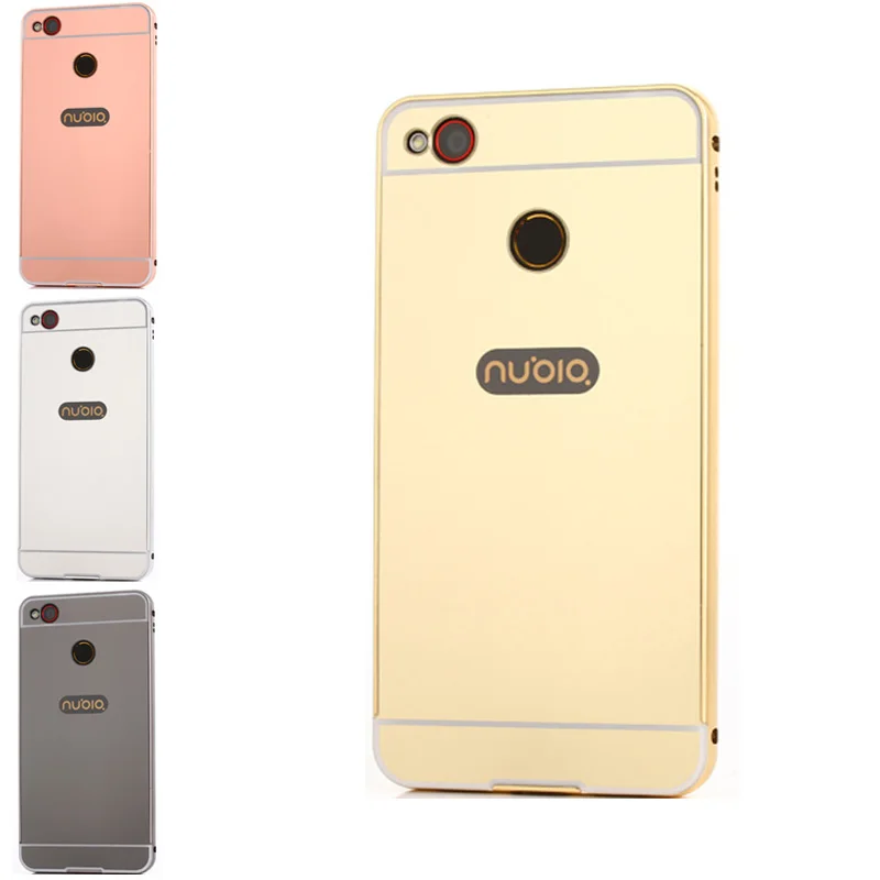 

Luxury Nubia Z11 Mini S Case Plating Metal Frame with Mirror Back Cover Case for ZTE Nubia Z11 MiniS 5.2'' Mobile Phone Cases
