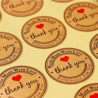 

Kraft Handmade Stickers, Kraft Thank You Sticker