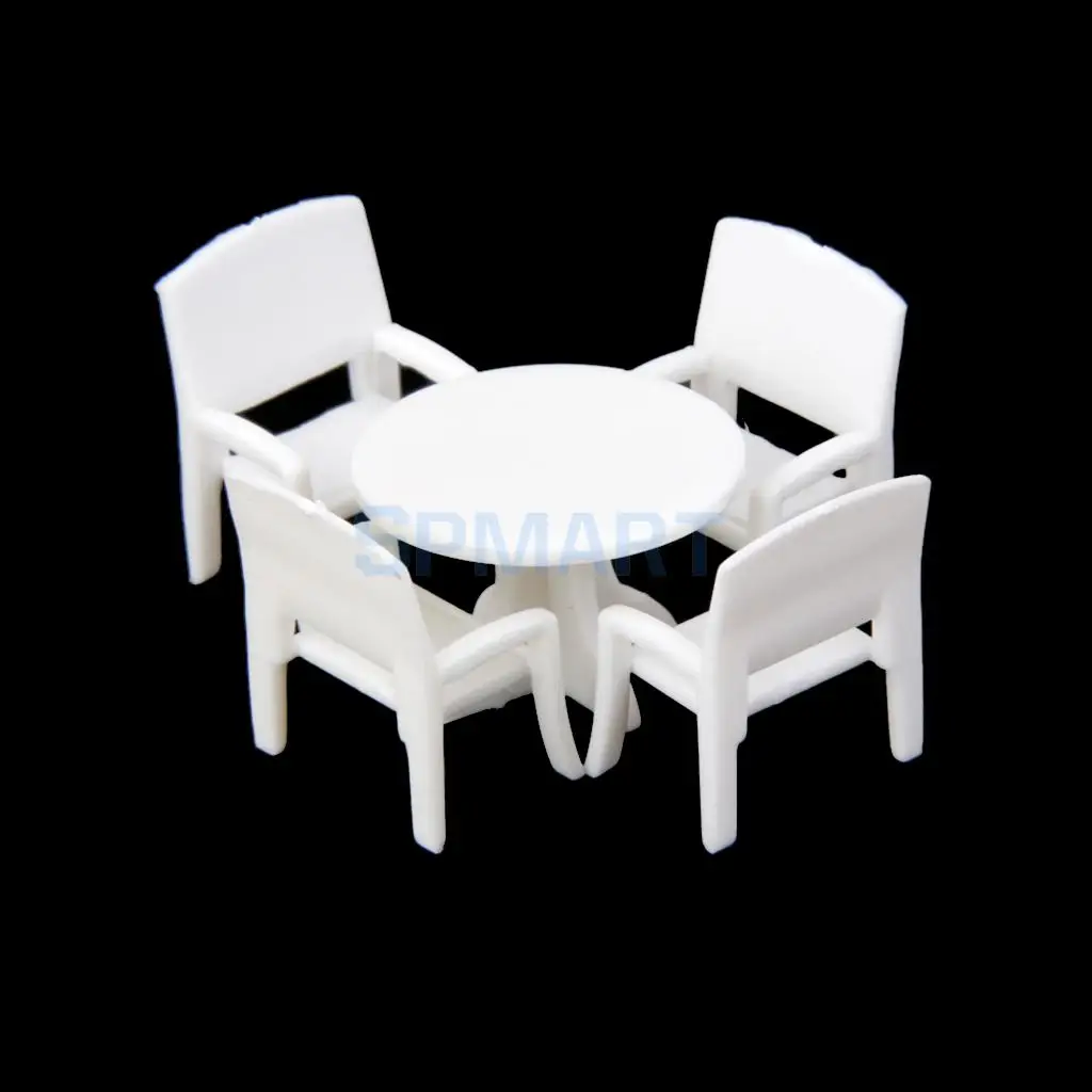 5pcs model set round dining table with 4 chairs 1 100 in model