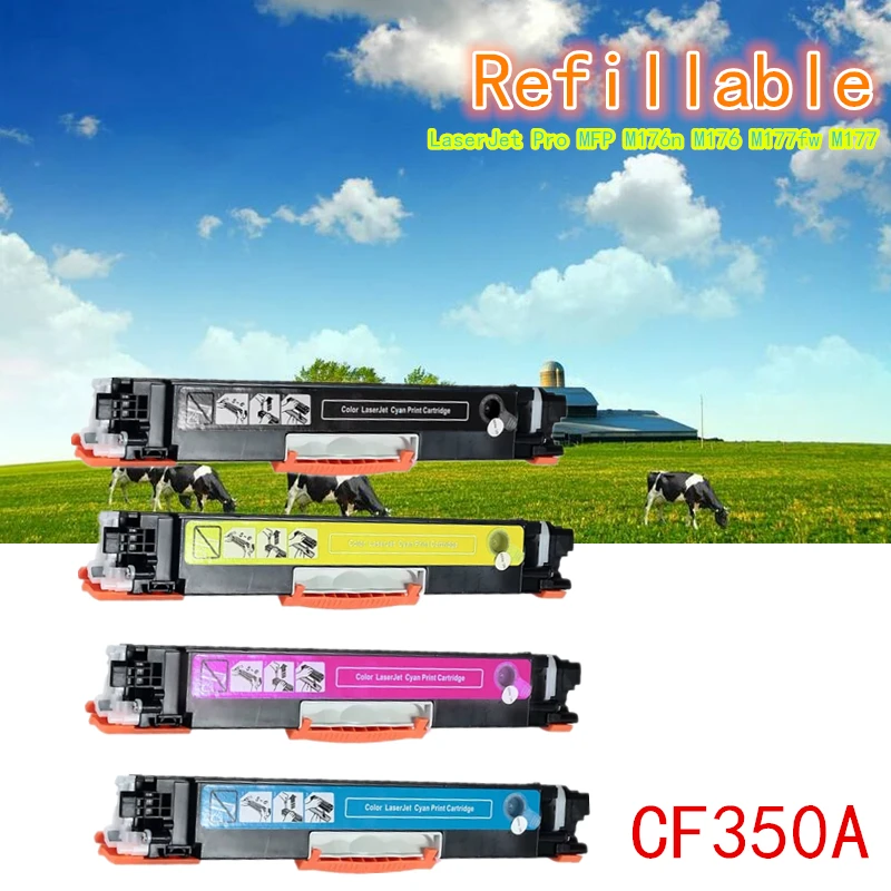 

A++ 130A/a CF350A CF351A CF352A CF353A 350A/a Toner Cartridge Compatible for HP Color LaserJet Pro MFP M176n M176 M177fw M177