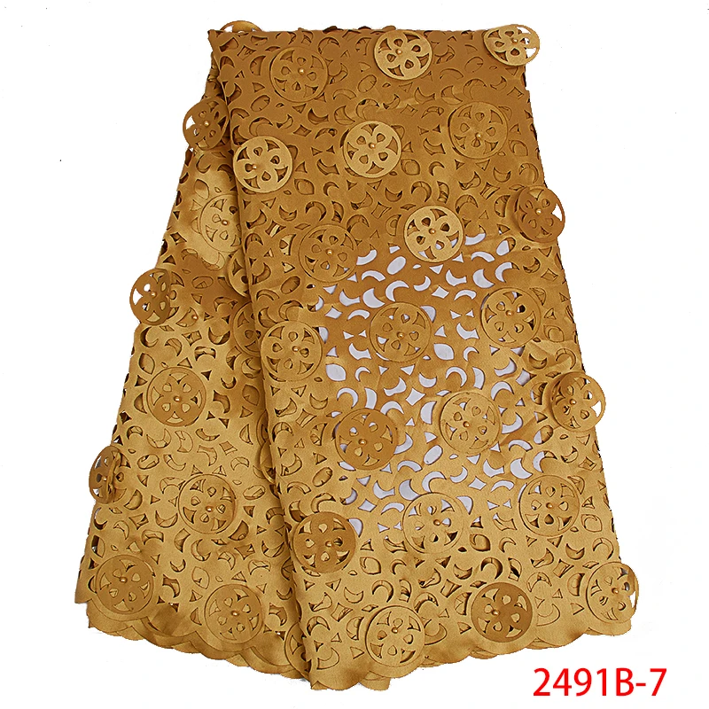 Последние нигерийские кружевные ткани с бисером высокого качества лазерная резка кружевной ткани африканские кружевные материалы для женского платья APW2491B