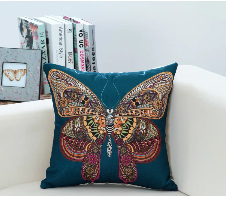 Национальный Стиль Современный 17,7 дюйма площади 45*45 см принт Подушка Home Decor диван стул назад талии Cusion автомобиля офис Throw Подушка