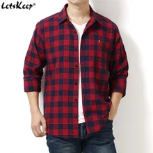 LetsKeep мужской повседневный длинный рукав негабаритных клетчатых рубашек для мужчин s check рубашки Свободная рубашка плюс размер L-7XL хлопок checker, ZA546
