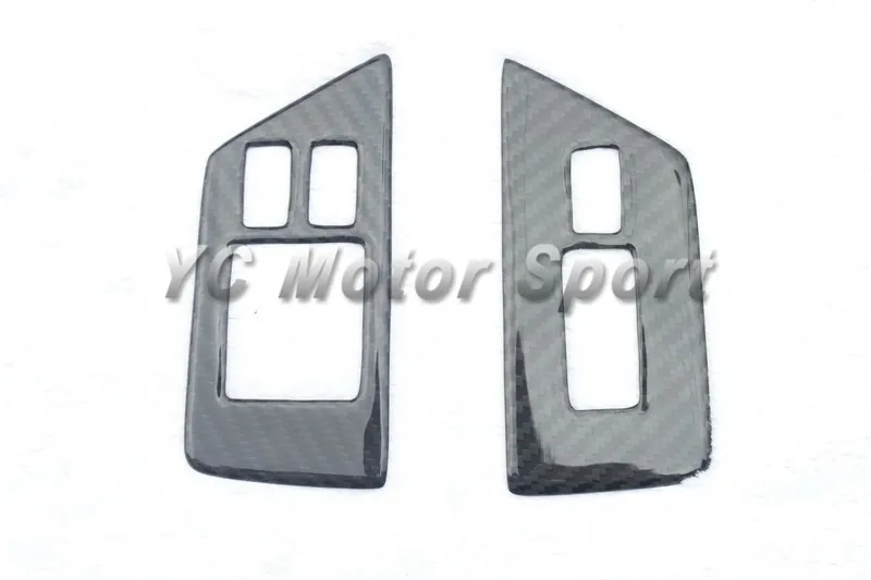 2008-2013 Nissan R35 GTR LHD RSW Style  Window Switch Panel Cover DCF 2&2 Twill Weave Glossy Finish (1)