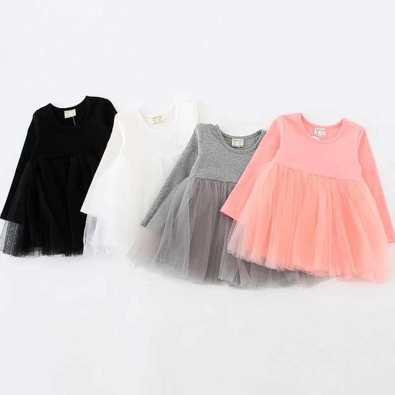

Kids Princess Dress 2018 Fashion Spring Baby Girls Ball Gown Dress Long Sleeve Toddler Girl Clothing Party Dress DQ364