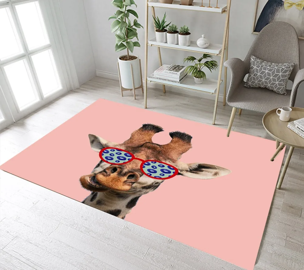 Жираф носить солнцезащитные очки ковры и ковры для детей для дома гостиная большая спальня прихожая WC Кухня Дверь пол коврики для ванной