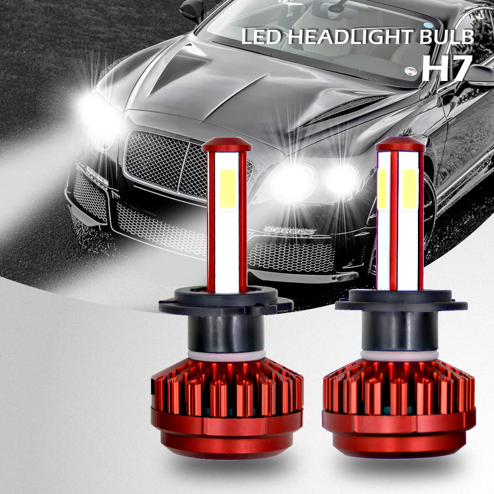 LEEPEE 1 пара для автомобильных фар H4/HB2/9003 H7 H8/H9/H11 9005/HB3/H10 9006/HB4 6000 К 80 Вт COB светодиодная фара DC 9-36 в