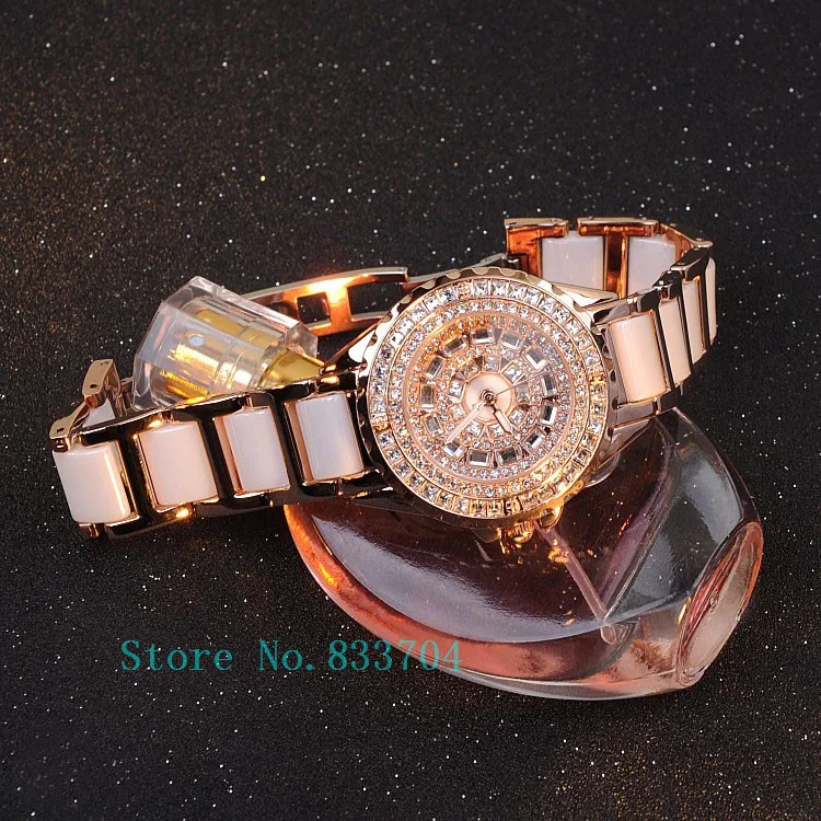 Часы наручные женские с керамическим ремешком модные роскошные браслетом из