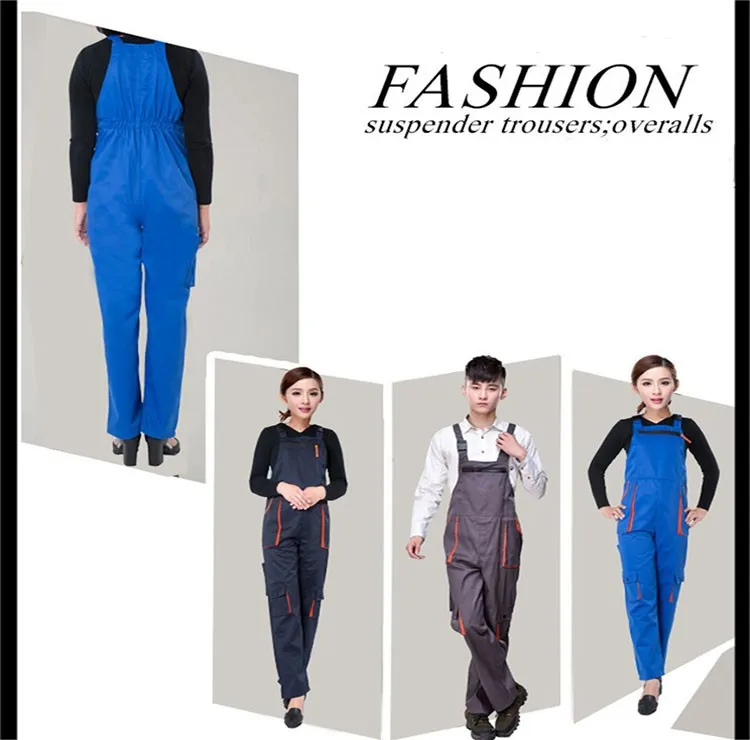 Work overalls men women protective coverall repairman strap jumpsuits trousers working uniforms Plus Size sleeveless coveralls (4)
