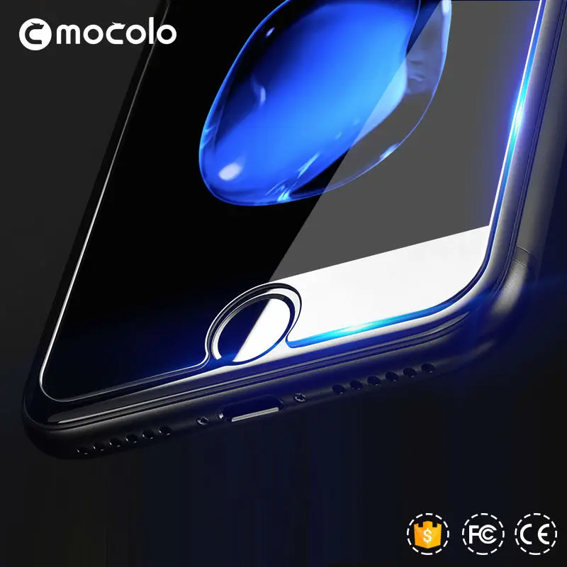 Mocolo Закаленное стекло пленка для iphone 7 2.5D изогнутая 0 33 мм 9H Защита экрана 6 6S Plus XS Max