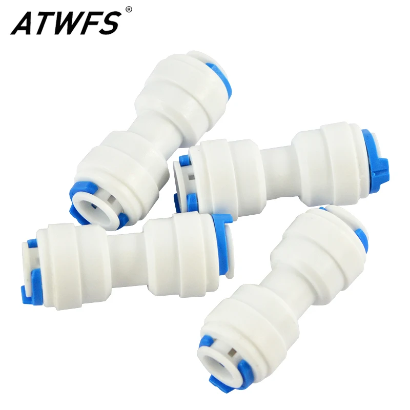 ATWFS 2 шт 1/4 дюймов труба до 1/4 дюймов труба Push Fit прямой быстрое подключение для RO системы воды(2 шт