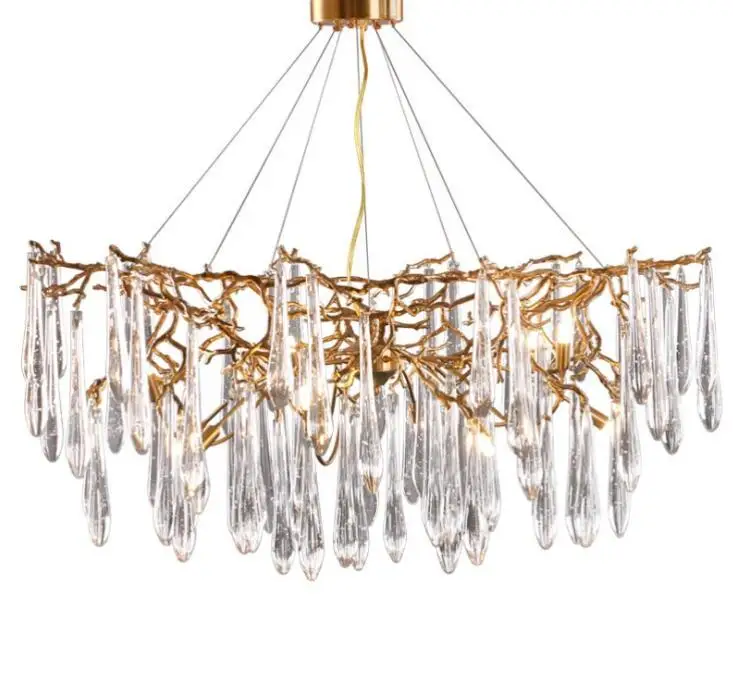 

Copper American Style Retro Chandeliers LED Luxury Lighting For Living Room Bedroom Hall Hotel Restaurant Dining Room Fashion