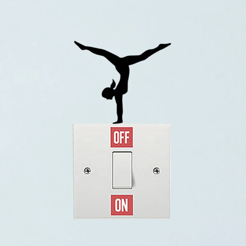 

Gymnastics Light Switch Decal Accessories Home Decor Wall Sticker 6SS0522