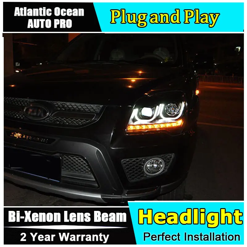 2007 2013 led head light For kia sportage headlights LED lights bars