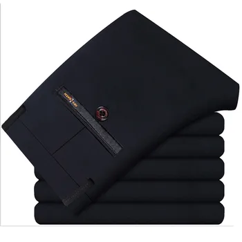 

2018 new men's business casual work solid color boutique trousers straight large size design high quality casual trousers 50 52