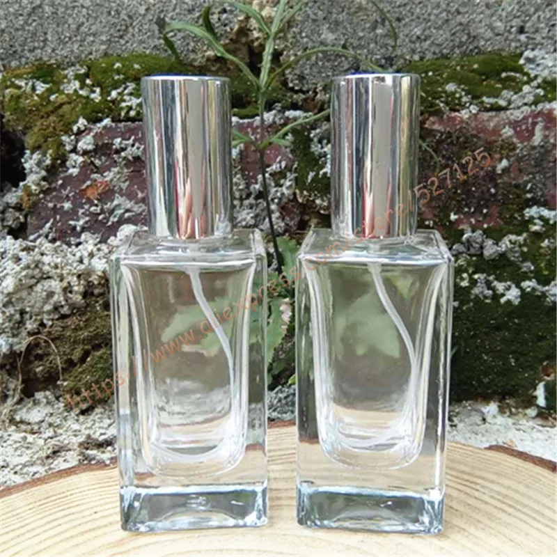 30ml clear crystal glass perfume bottle with pretty colors sprayer