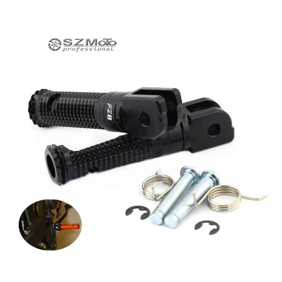 

For YAMAHA FZ-8 FZ8 FZ 8 2010-2015 2011 2012 Front Foot Pegs Footrest Adapter Motorcycle Rider Accesstories Footpegs With LOGO