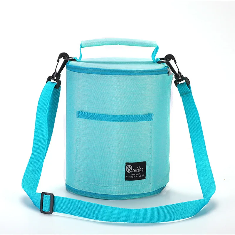 Большие круглые сумки для обеда, термоизолированные сумки-холодильники для женщин и детей, водонепроницаемые сумки-тоут для обеда, контейнер для продуктов, сумки для путешествий и пикника - Цвет: Blue