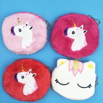 

M350 Cute Coin Wallet Cartoon Unicorn Plush Coin Purse Cloth Girl Women Student Gift Wholesale