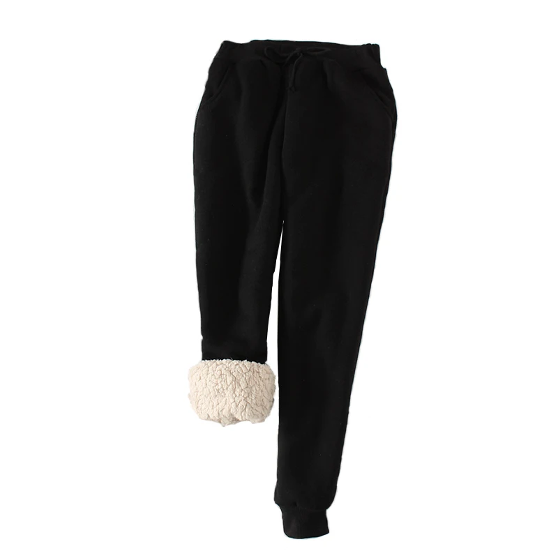 Модные осенне-зимние женские брюки, плотные теплые брюки с эластичной резинкой на талии, свободные однотонные повседневные хлопковые мягкие спортивные штаны