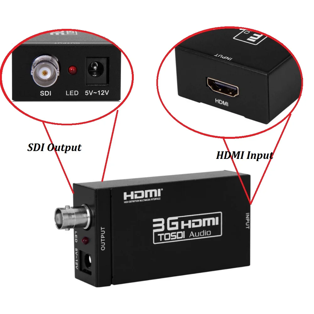  MINI 3G HDMI a SDI Converter Convertitore Dell'adattatore BNC SDI/HD-SDI/3G-SDI 2.970 Gbit/s con au