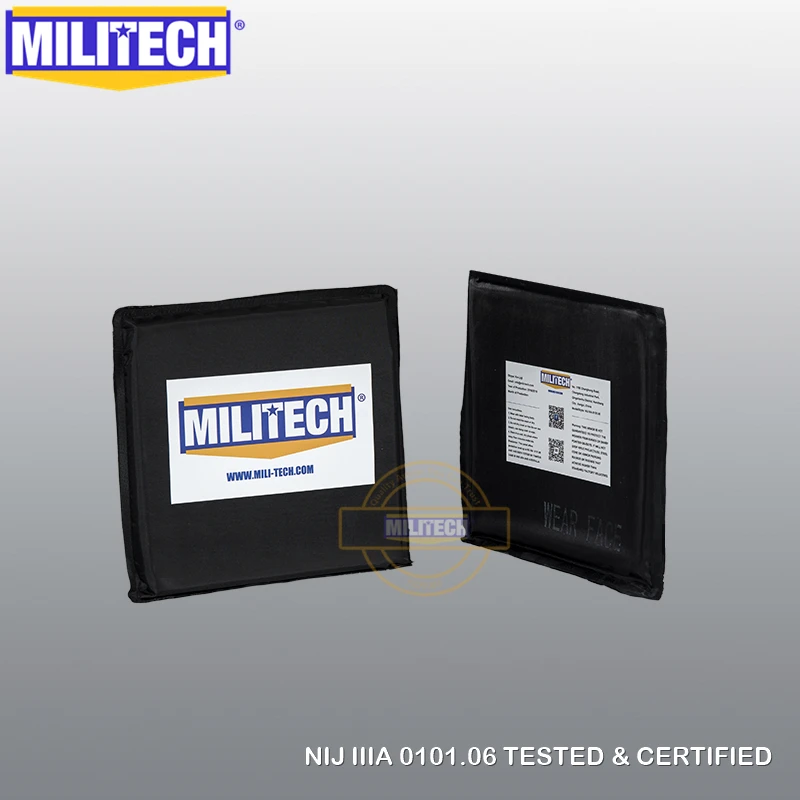Placa à Prova de Balas Militech Painel Balístico Nível 3a & 0101.07 Hg2 6 x Par Aramid Macio Inserção Lateral Corpo Armadura Nij 4 balas nij nível 3a & nij 0101.07