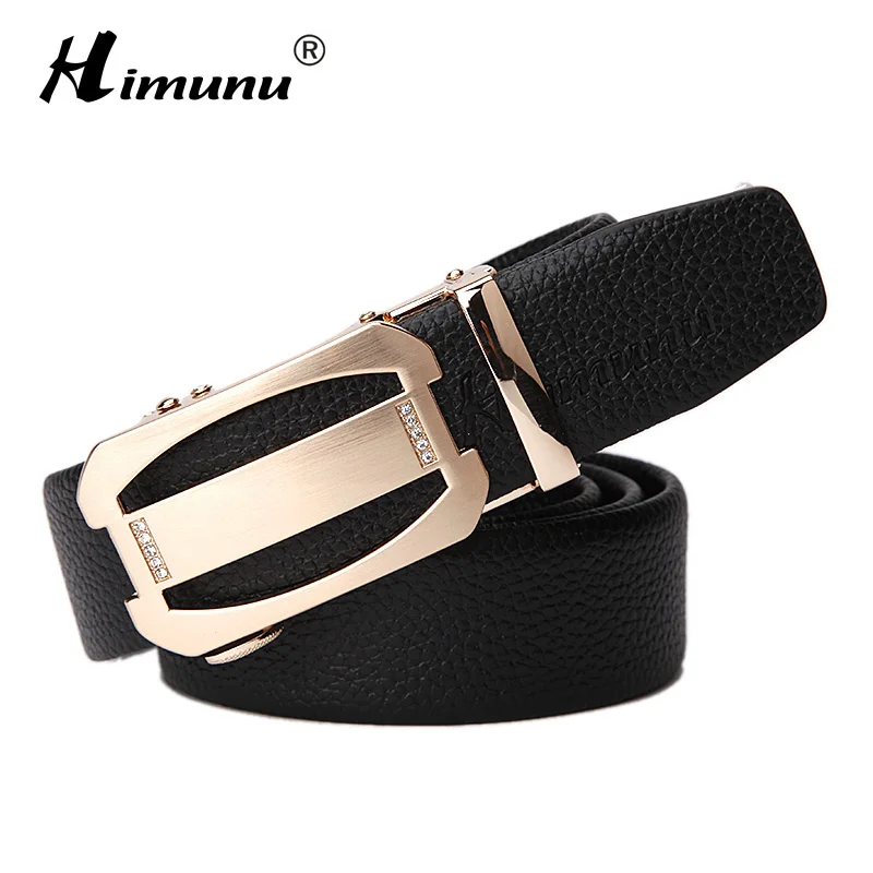 Himunu 100% Genuine Leather Belt For Men Business Automatic Buckle Mens Belts Hollow High ...